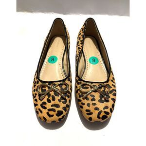Adrienne Vittadini Ballet flats animal prints brown loafers comfy women's 8